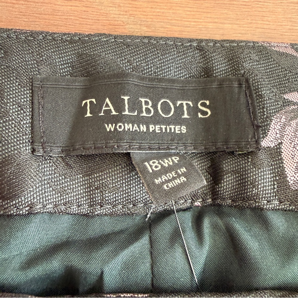 Talbots Jacquard Floral Ankle Sheen Pants 18WP - Picture 3 of 6